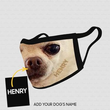 Personalized Dog Gift Idea - Chihuahua's Face With Tongue On The Left For Dog Lovers - Cloth Mask